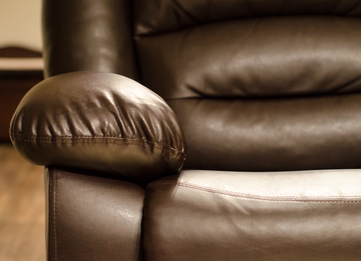 Leather recliner chair.