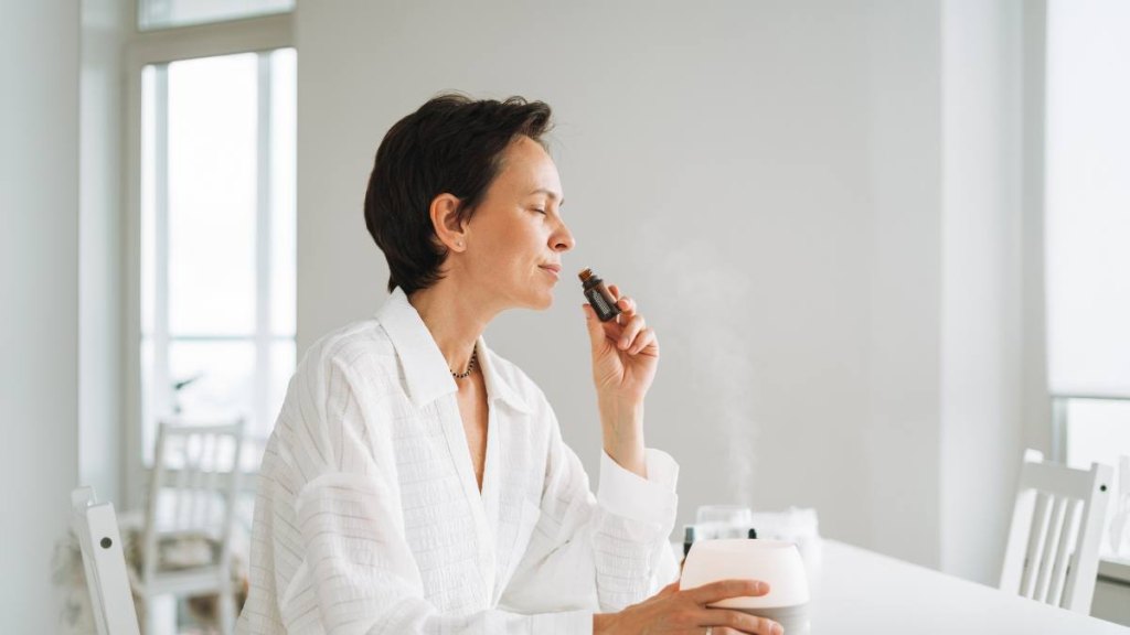Woman using essential oils