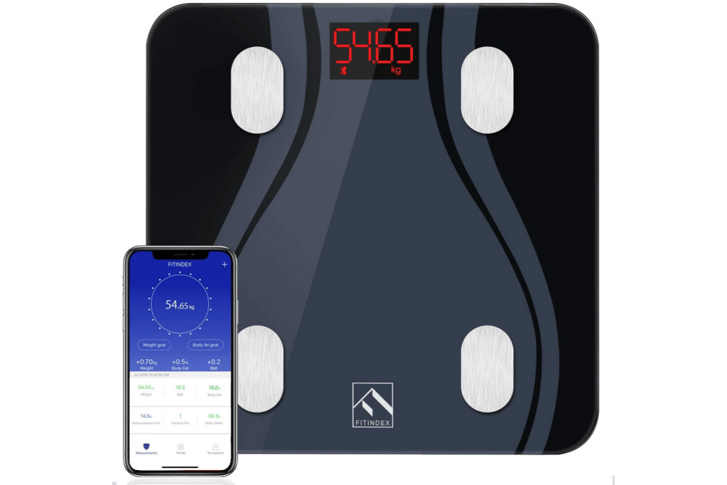 FITINDEX Smart Bluetooth Body Fat Scale with Upgraded App, High Precision Bathroom  Scales Digital Weight and