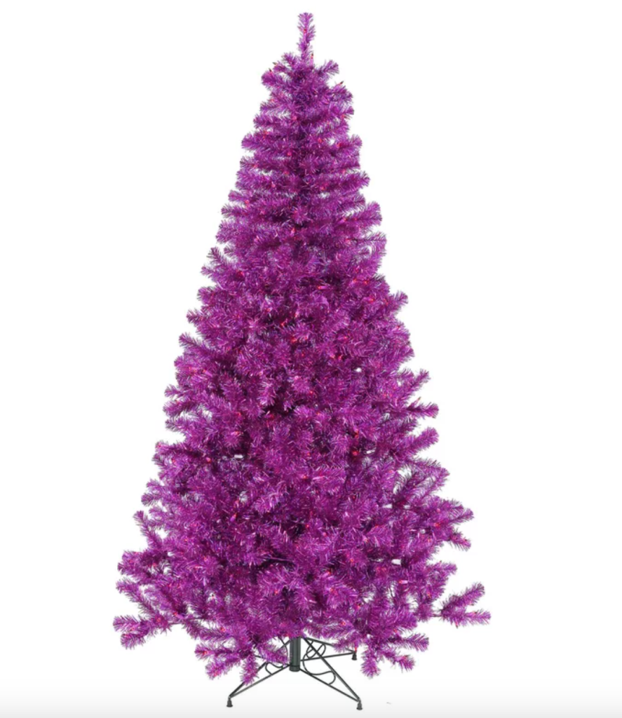 The Holiday Aisle 6' Pine Purple Christmas Tree