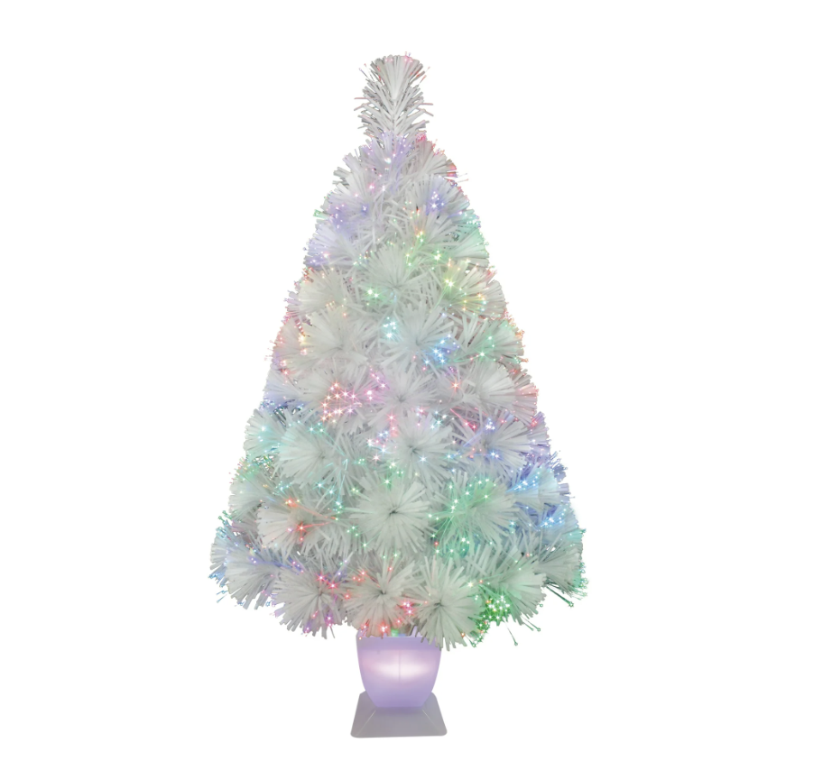 32-Inch Prelit White Fiber Optic Christmas Tree, by Holiday Time
