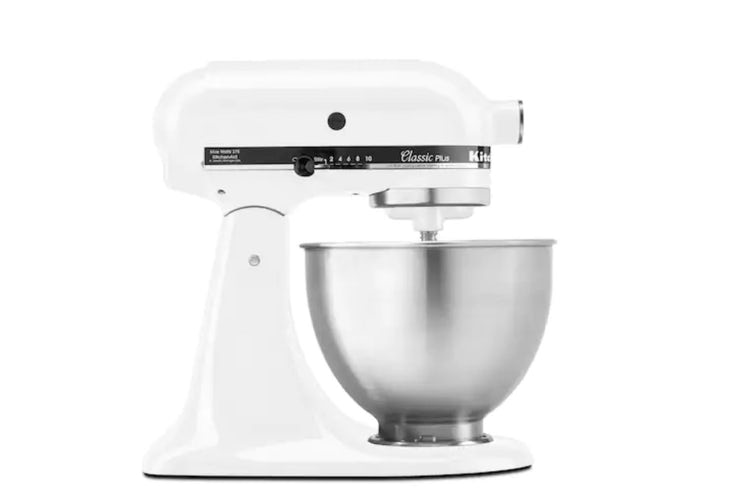 white kitchenaid mixer