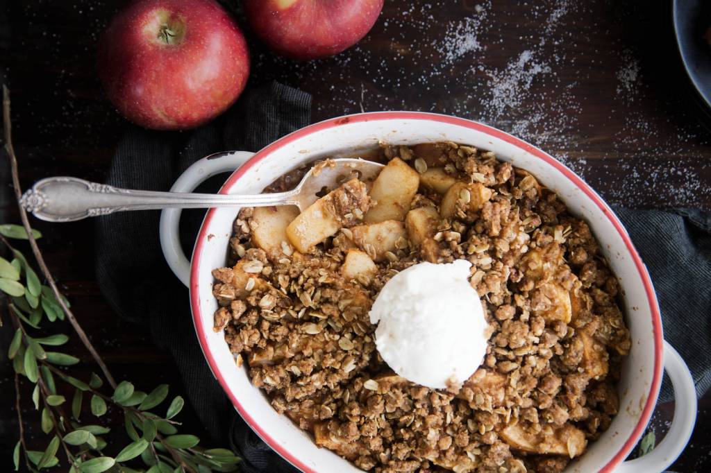 Healthier Maple Apple Crisp