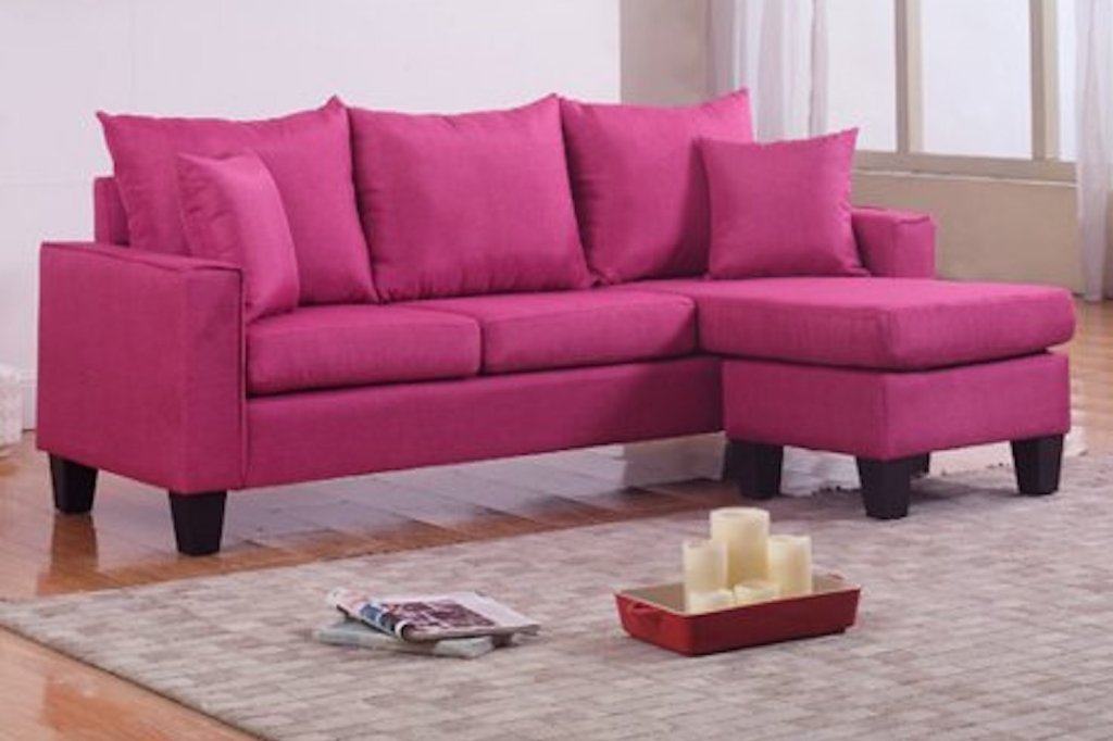 small pink sectional seating