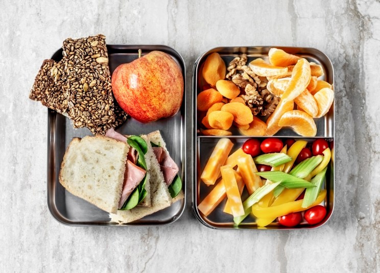 lunch boxes of healthy food