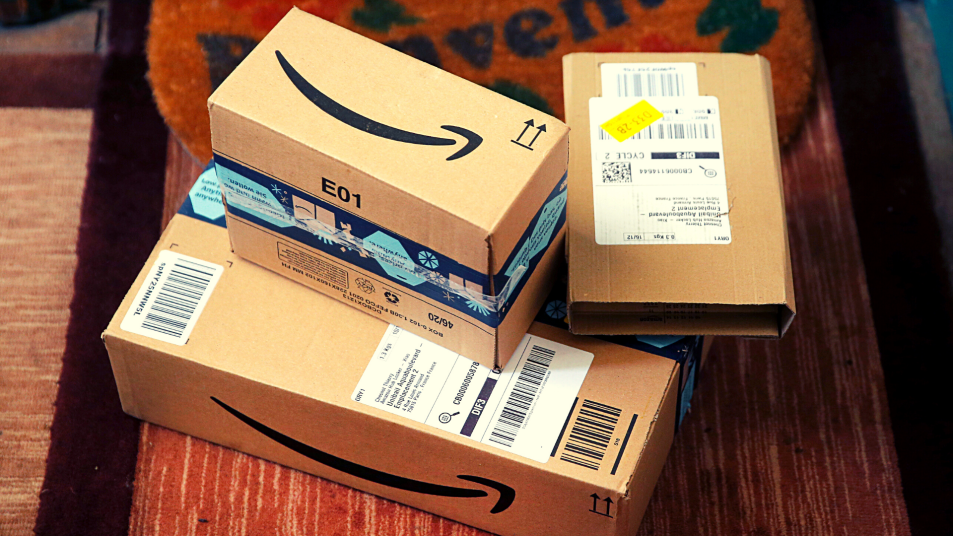 Amazon packages at door
