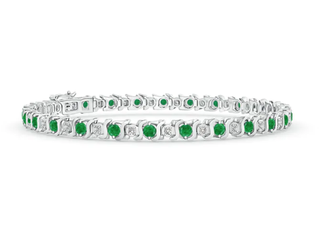 emerald and diamond tennis bracelet