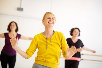 women in dance fitness class