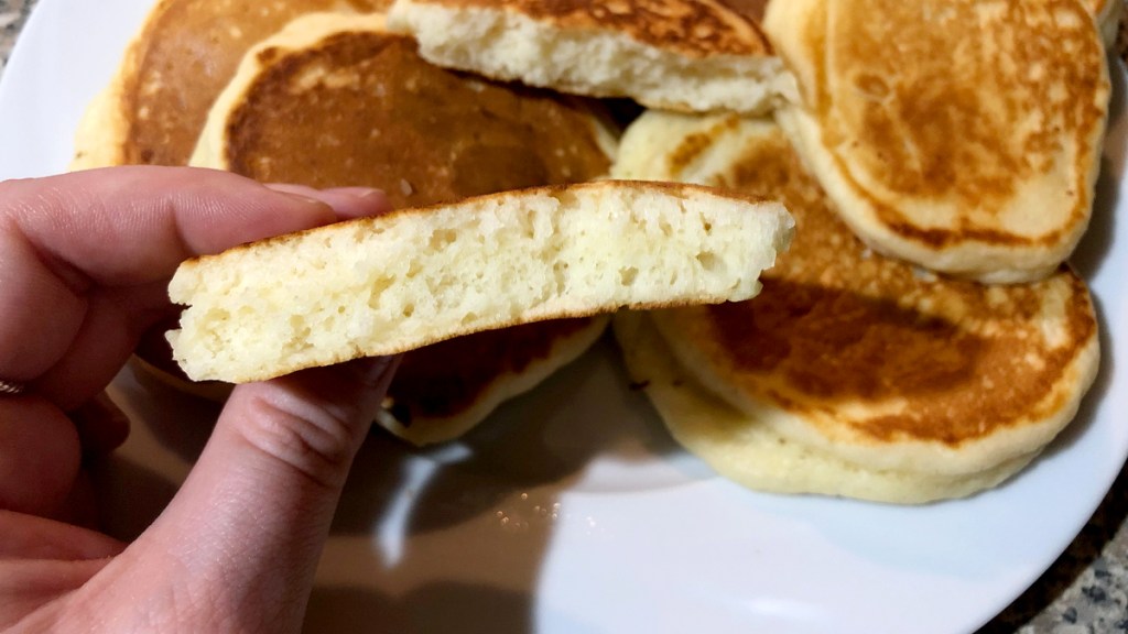 Pancake cut in half