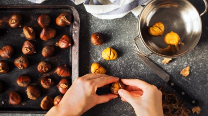 Pan of chestnuts