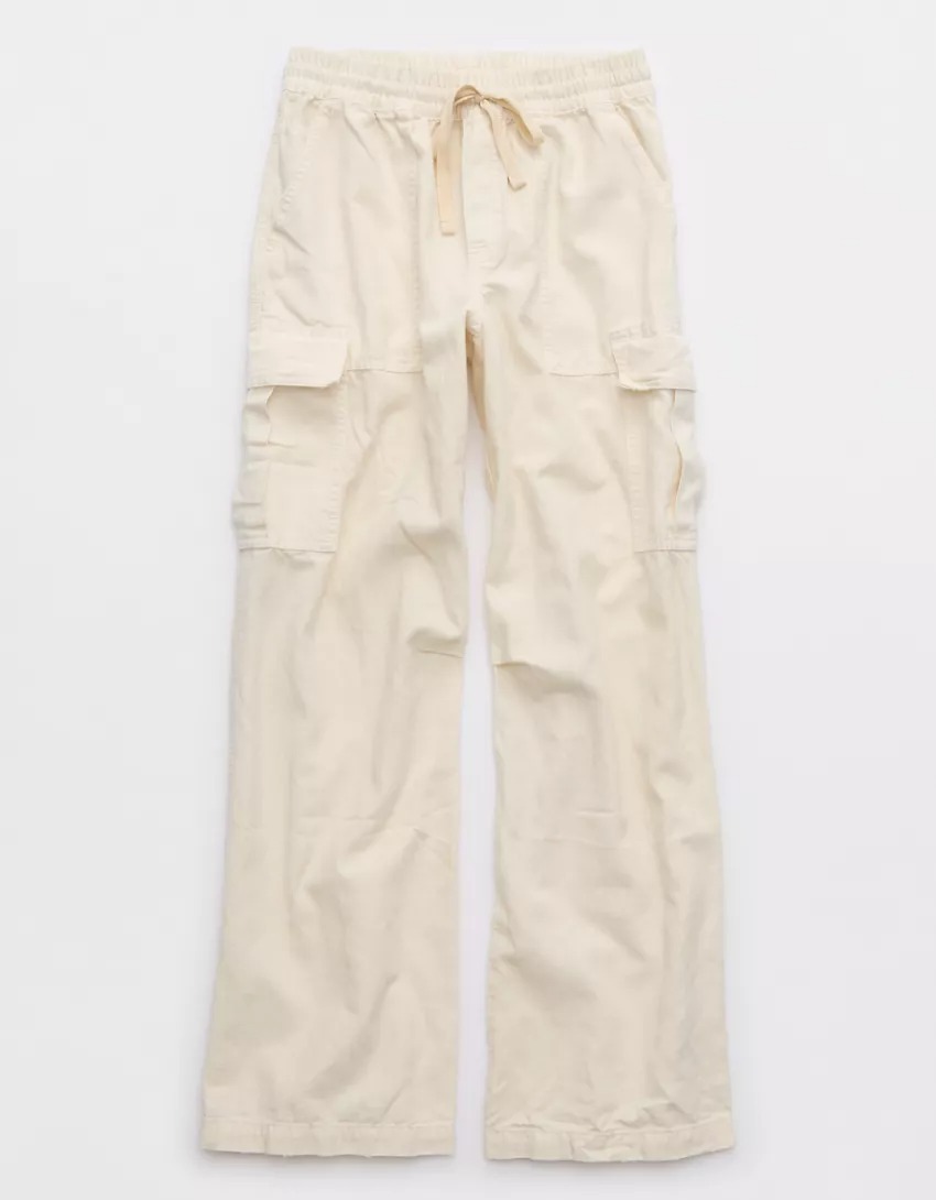 Aerie Village Cargo Pant in Cream for comfortable pants that aren't leggings