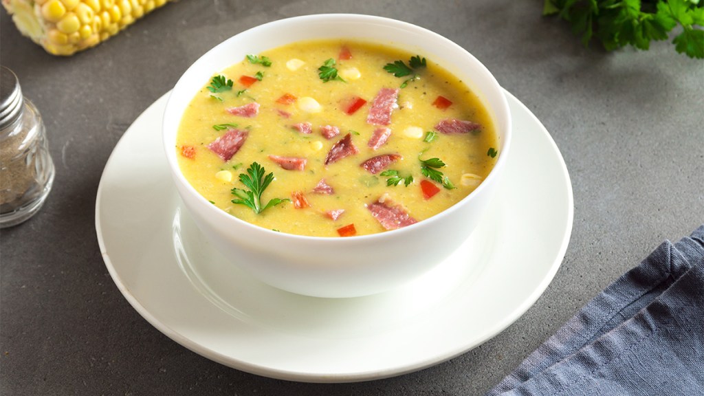 A recipe for Corn and Ham Chowder as part of our guide on how to make evaporated milk