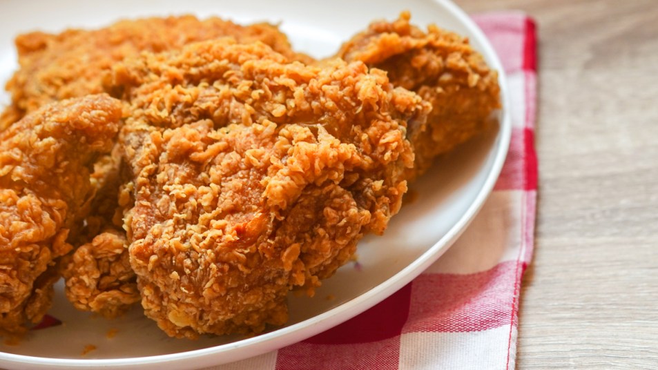 Plate of fried chicken