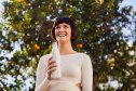 woman with water bottle