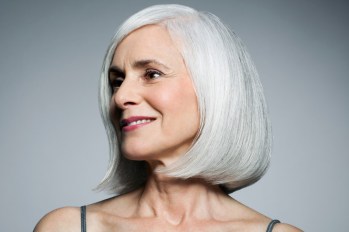 Woman with smooth, wrinkle-free skin