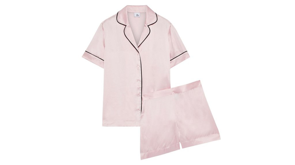 short trimmed silk pajamas