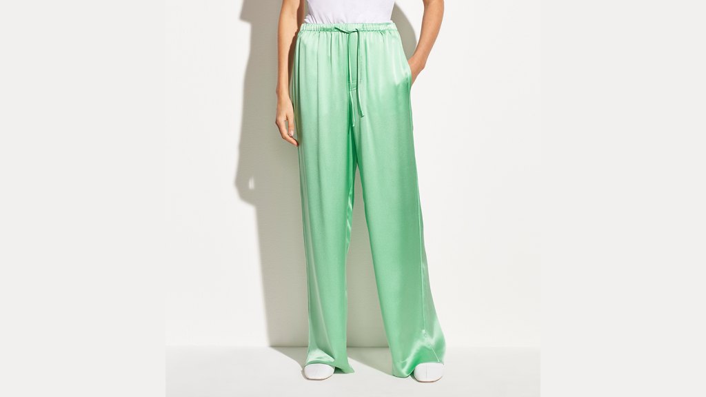 green satin pajamas