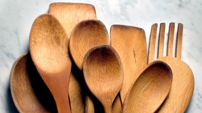Variety of wooden spoons