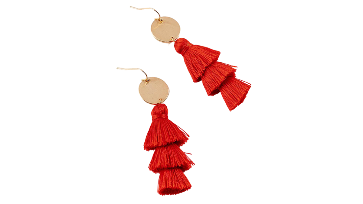 red tassel earrings