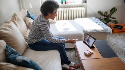 woman having a telemedicine appointment