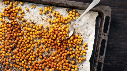 Pan of baked chickpeas