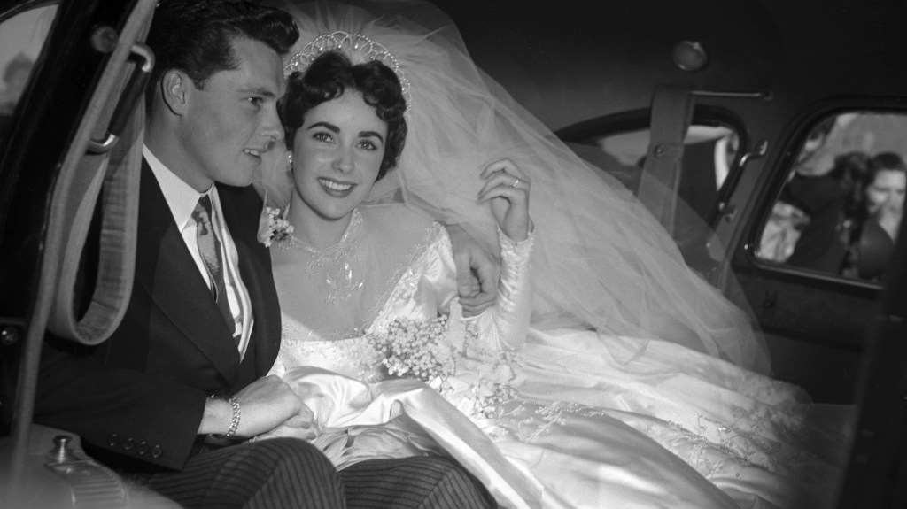 Elizabeth Taylor at her first wedding to Conrad Hilton