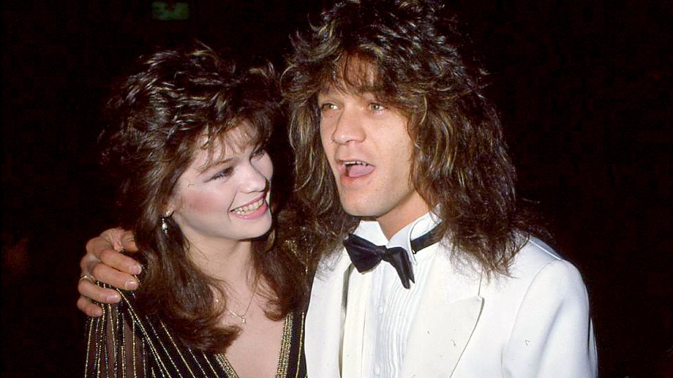 Valerie Bertinelli and Eddie Van Halen at an even in the 80s