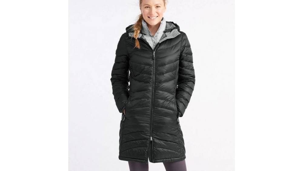 Lands End Womens Comfort Stretch Winter Long Down Coat with Hood 