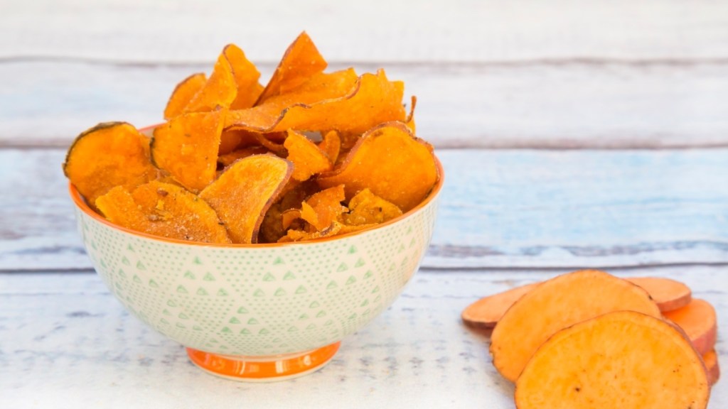 Sweet potato chips in a bowl, which provide health benefits for women