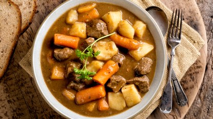 Stew with beef, potatoes, and carrots