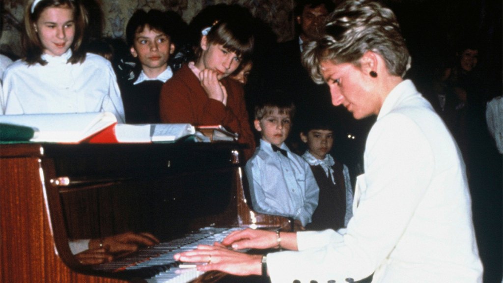 Princess Diana Playing the-Piano at a Childrens Hospital