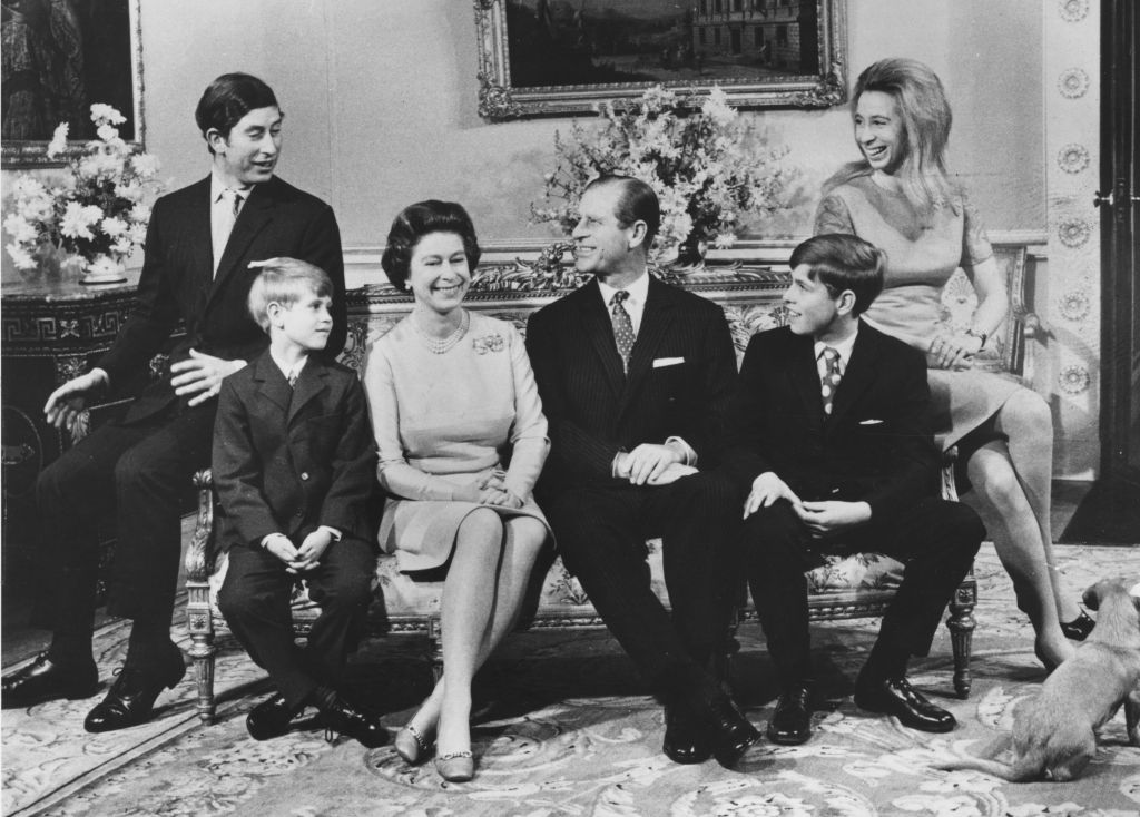 Queen Elizabeth with her family in 1972