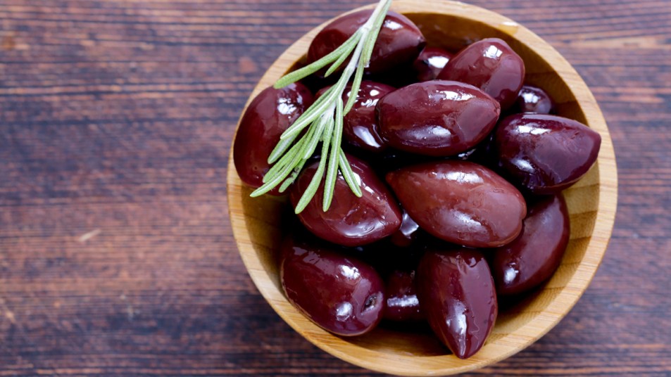Small bowl of kalamata olives