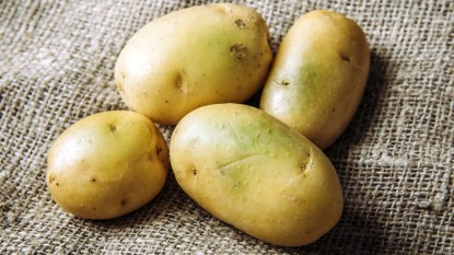 Potatoes with green spots
