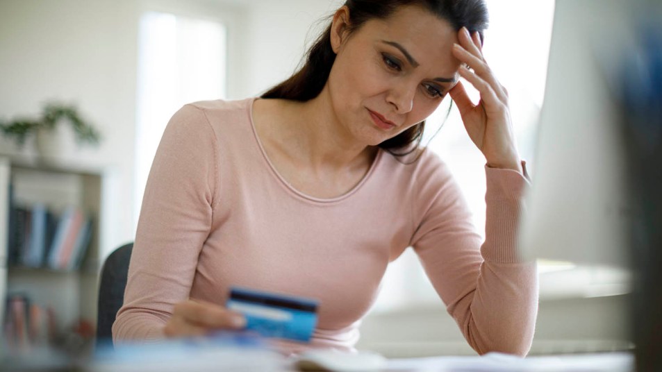 woman worrying about money
