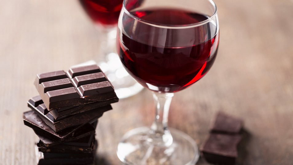 Red wine and chocolate