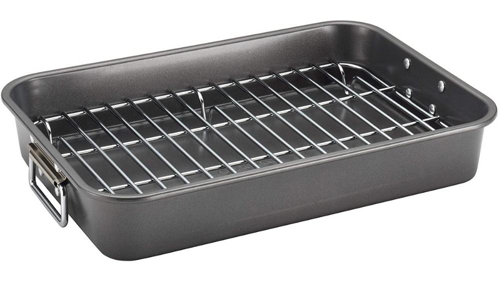 Moderate Black LE REGALO HW1223 Roasting Pan Set with Rack 