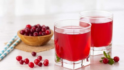 Two glasses of cranberry juice