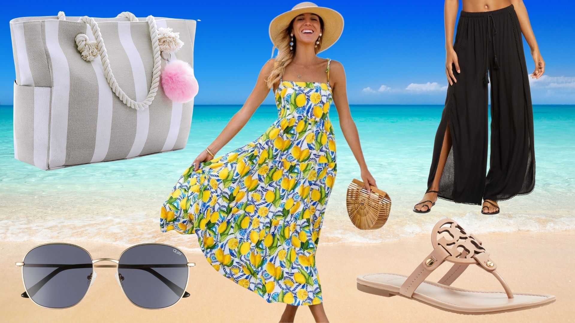 Happeks Fashion Women Summer Non-Slip Breathable Beach Boho Style Sandals Flats Brown