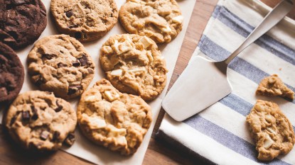homemade cookies on a baking sheet