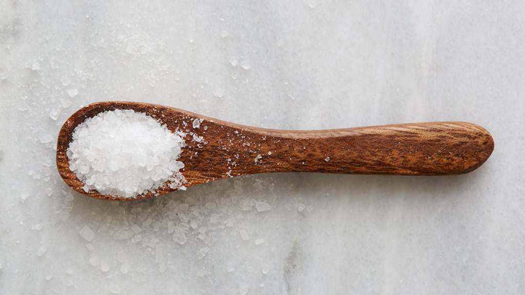 Sea salt on a spoon