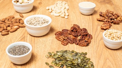 pumpkin seeds, chia seeds, and other nuts that contain magnesium