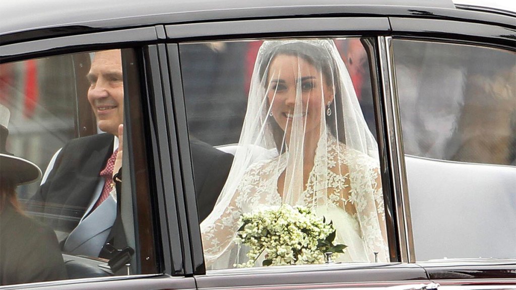 Kate Middleton arriving to her wedding