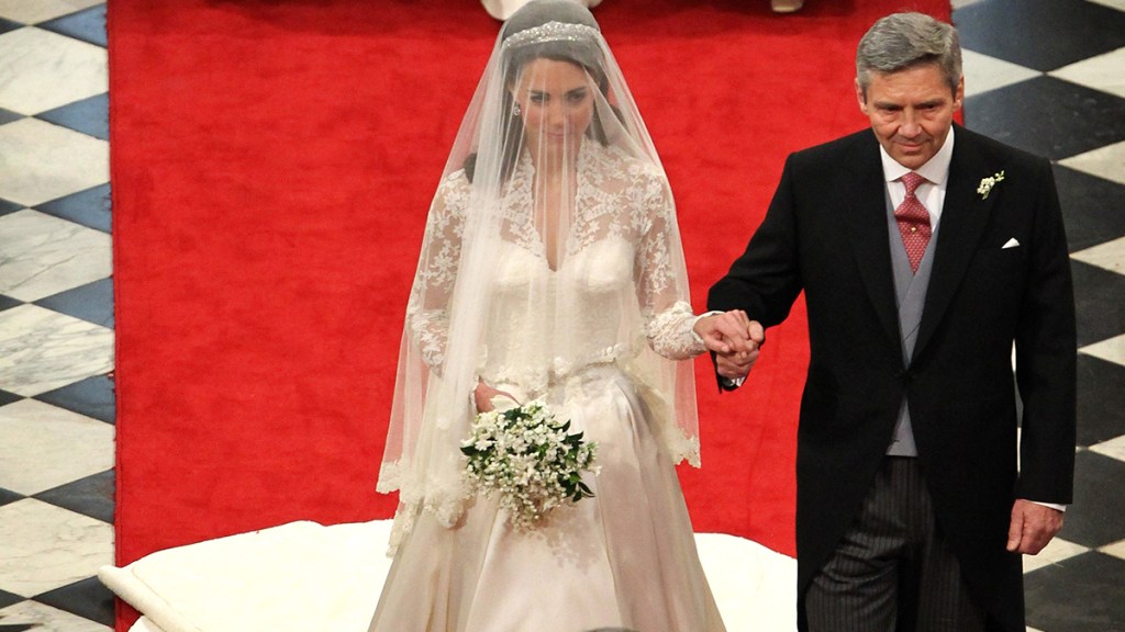 Kate's dad walking her down the aisle