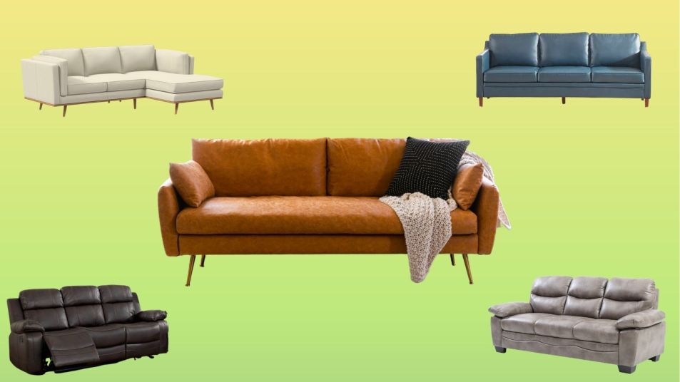 22 Best Faux Leather Couches And Sofas, Vegan Leather Couch With Chaise