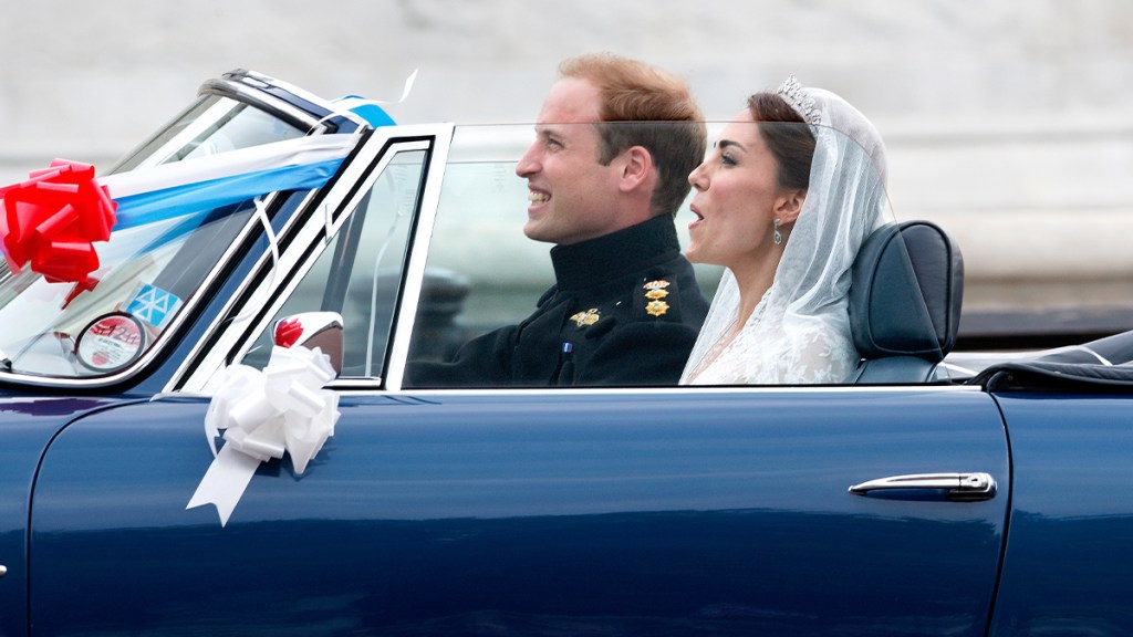 William and Kate driving off