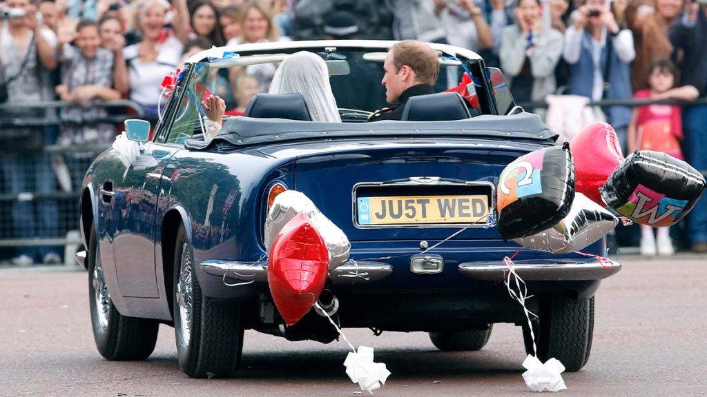 William and Kate in the _Just Wed_ vehicle