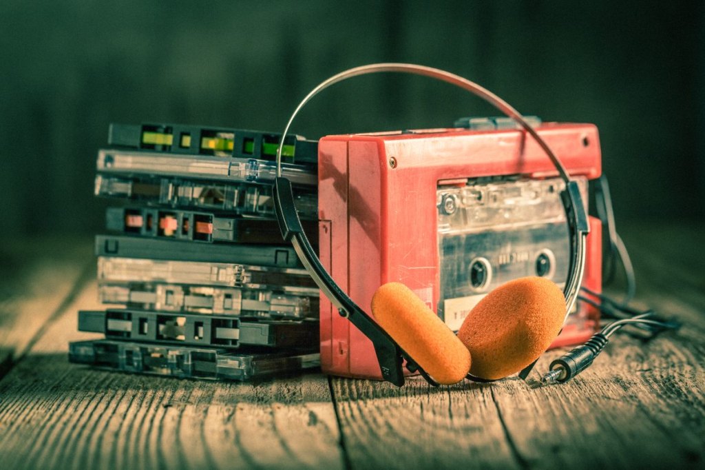 walkman and cassette tapes