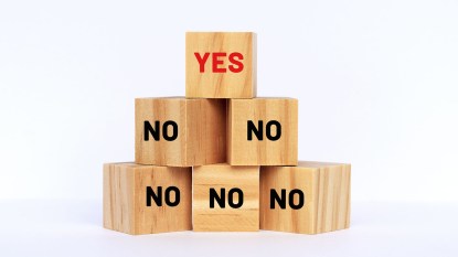 Yes and No Text on Wooden Blocks