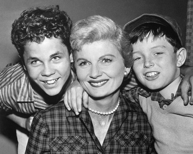 Tony Dow, Barbara Billingsley, and Jerry Mathers star together on the situation comedy Leave It to Beaver.